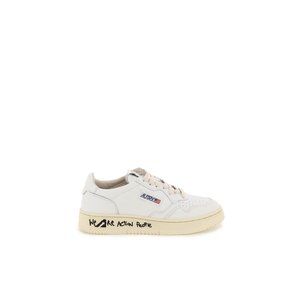Autry White Leather Low-Top Sneaker with Cream Sole